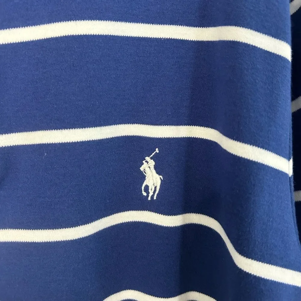 Ralph Lauren Blue and White Striped Polo Shirt